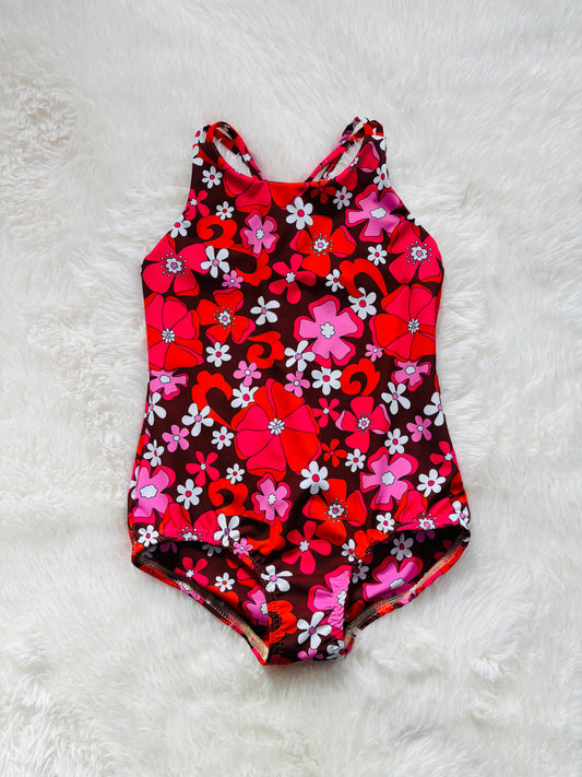 Retro Bloom Girls Bathing Suit