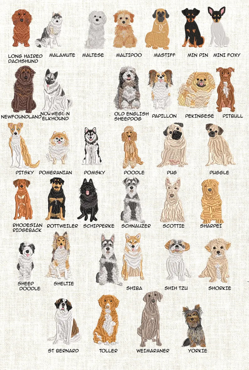 Custom Pet Bag Tag Embroidery