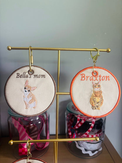 Custom Pet Bag Tag Embroidery